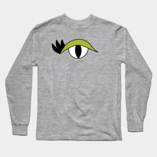 Cute Cartoon Eye with lashes and green lid Long Sleeve T-Shirt